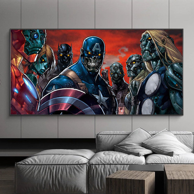 Obraz na płótnie Marvel Avengers - Kapitan Ameryka - plakaty i druk - dekoracja do salonu - Home Decor - Wianko - 4