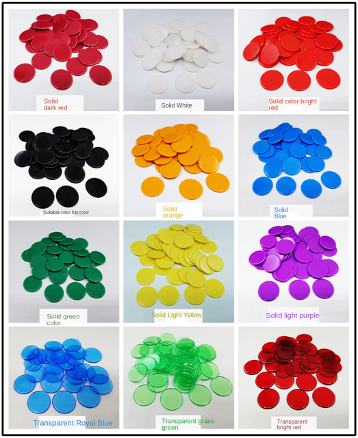 600 sztuk kolorowych okrągłych kart do gry w Bingo z żetonami do liczenia markery na karnawałowe Matematyczne Gry przezroczyste dyski - Wianko - 3