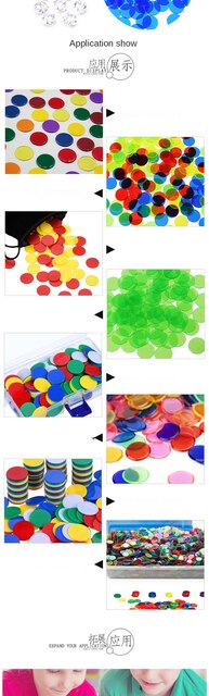 600 sztuk kolorowych okrągłych kart do gry w Bingo z żetonami do liczenia markery na karnawałowe Matematyczne Gry przezroczyste dyski - Wianko - 9