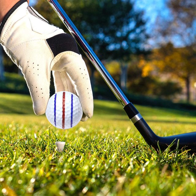 Zestaw piłka golfowa linia Marker Triple Track 3 Chrome wzornik + Marker automat treningowy do golfa - pomoce pozycjonujące do golfa - Wianko - 5