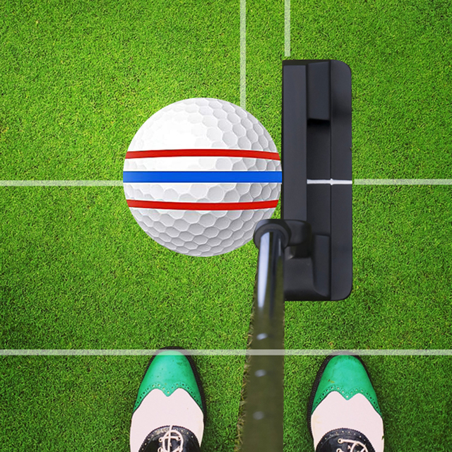 Zestaw piłka golfowa linia Marker Triple Track 3 Chrome wzornik + Marker automat treningowy do golfa - pomoce pozycjonujące do golfa - Wianko - 6