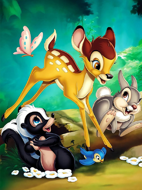 Diamentowy obraz Disney Bambi - pełny haft krzyżykowy, kreskówkowy motyw, artystyczna dekoracja domu - Wianko - 3