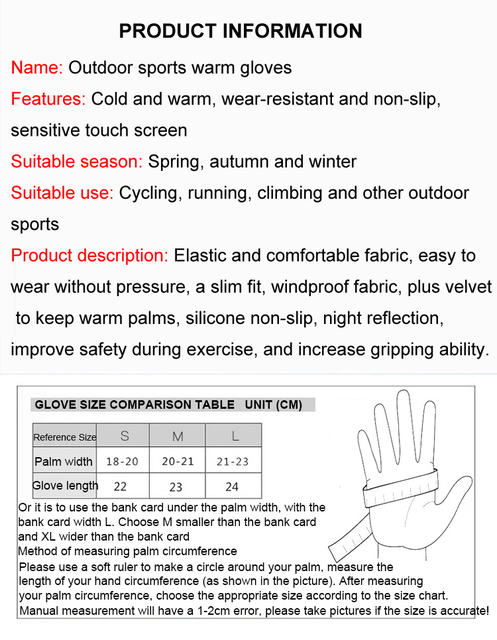 Rękawiczki rowerowe polarowe z ekranem dotykowym, odporne na zużycie, antypoślizgowe, unisex, dla fitnessu i sportów outdoor, MTB - Wianko - 4