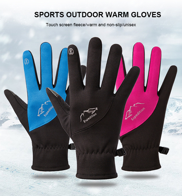 Rękawiczki rowerowe polarowe z ekranem dotykowym, odporne na zużycie, antypoślizgowe, unisex, dla fitnessu i sportów outdoor, MTB - Wianko - 2