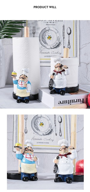 Pudełko na chusteczki kuchenne żywica 2-warstwowe z figurkami i wieszakiem na ręczniki papierowe - kuchnia domowa, cukiernia, restauracja - dekoracja rzemieślnicza - Wianko - 3