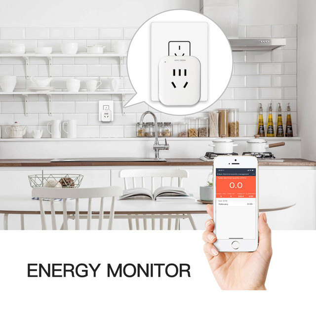 Gniazdo elektryczne WiFi Smart Socket Power AU Plug z aplikacją mobilną do zdalnego sterowania, kompatybilne z Alexa i Google Home, z monitorowaniem zużycia energii - Wianko - 7