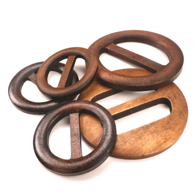 Ręcznie robiony drewniany pas pierścień sprzączki do ubrań z drewna, różne rozmiary 50-80mm, 1 sztuka - Wianko - 3
