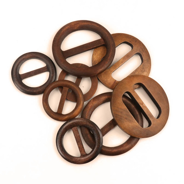 Ręcznie robiony drewniany pas pierścień sprzączki do ubrań z drewna, różne rozmiary 50-80mm, 1 sztuka - Wianko - 2
