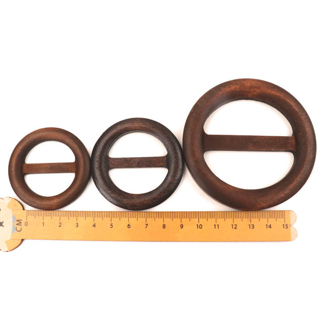 Ręcznie robiony drewniany pas pierścień sprzączki do ubrań z drewna, różne rozmiary 50-80mm, 1 sztuka - Wianko - 4