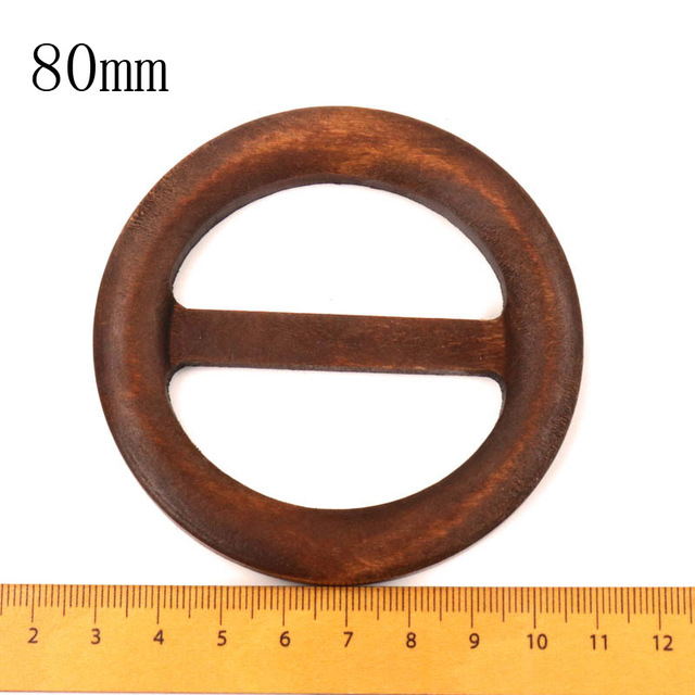 Ręcznie robiony drewniany pas pierścień sprzączki do ubrań z drewna, różne rozmiary 50-80mm, 1 sztuka - Wianko - 7