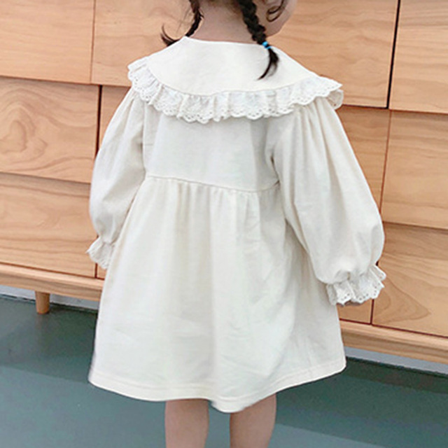 Sukienka dziecięca koronkowa z dekoracją - 2021 nowa kolekcja wiosna/jesień (2-6 lat) - Wianko - 3