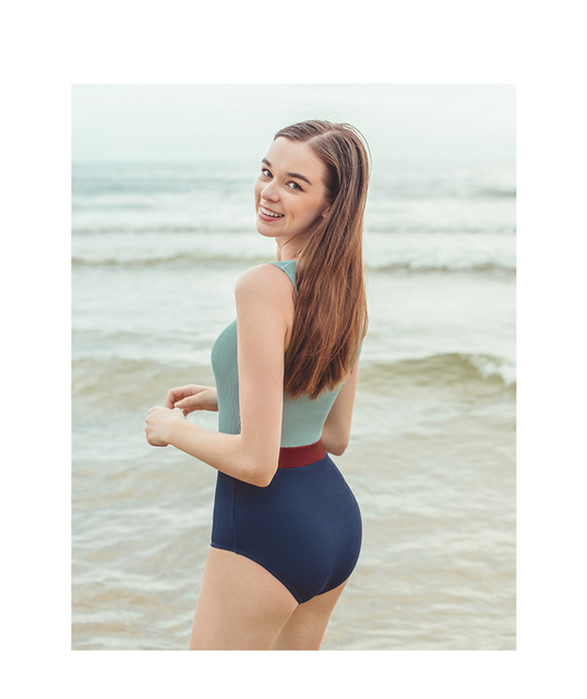 Kolorowy jednoczęściowy strój kąpielowy dla kobiet - Lipiec piasek, wysoka jakość - Wianko - 6