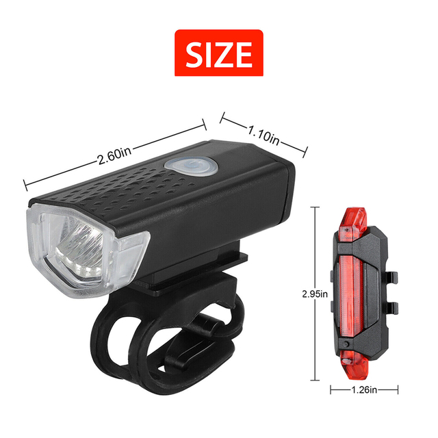 Lampa rowerowa LED na USB do przedniego i tylnego światła, ładowalna, latarka MTB Bike - Wianko - 6
