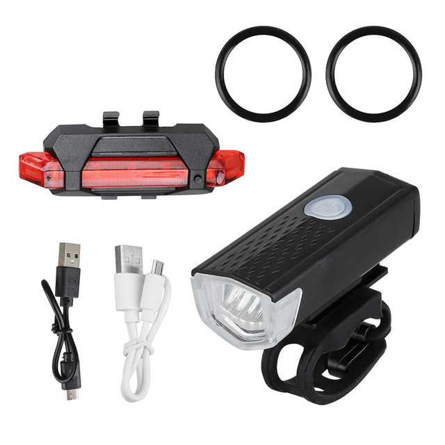 Lampa rowerowa LED na USB do przedniego i tylnego światła, ładowalna, latarka MTB Bike - Wianko - 2