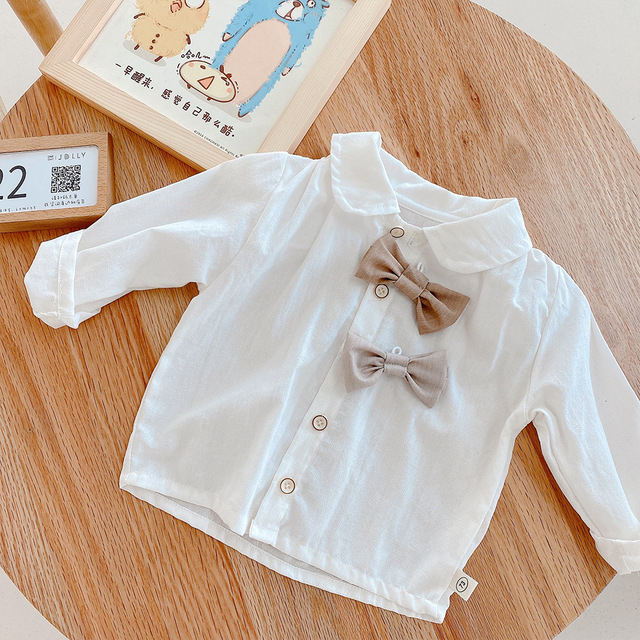 Zestaw ubrań dla dzieci 0-3 lata: koszula z długim rękawem i spodenki w jednolitym kolorze, dżentelmeński garnitur dla malucha dziewczyny i chłopca - Wianko - 8