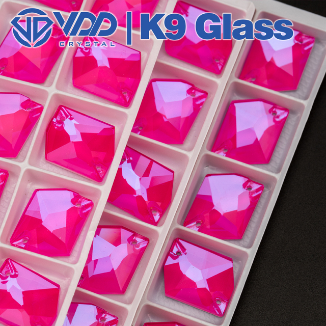 Kryształy górskie - Neon Rose półpłaskie koraliki do przyszywania ubrań ślubnych VDD 17x21mm Cosmic AAAAA K9 szkło szyć na dżetów - Wianko - 5