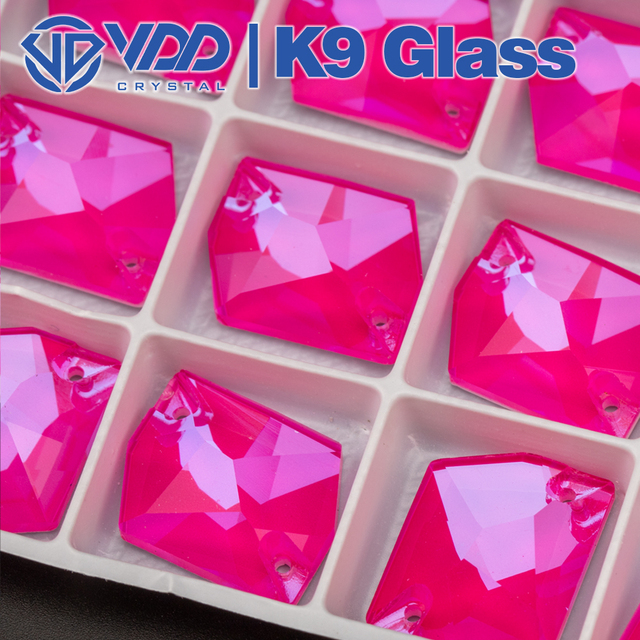 Kryształy górskie - Neon Rose półpłaskie koraliki do przyszywania ubrań ślubnych VDD 17x21mm Cosmic AAAAA K9 szkło szyć na dżetów - Wianko - 6