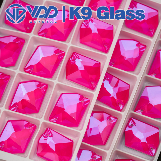 Kryształy górskie - Neon Rose półpłaskie koraliki do przyszywania ubrań ślubnych VDD 17x21mm Cosmic AAAAA K9 szkło szyć na dżetów - Wianko - 4