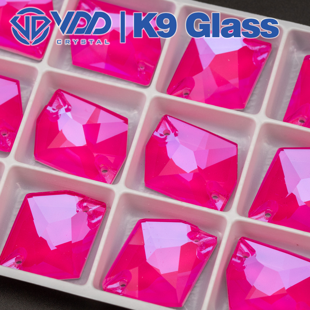 Kryształy górskie - Neon Rose półpłaskie koraliki do przyszywania ubrań ślubnych VDD 17x21mm Cosmic AAAAA K9 szkło szyć na dżetów - Wianko - 2