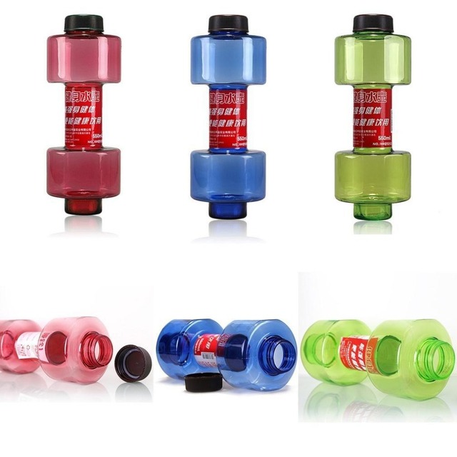 Sportowe butelki na wodę 550ml - 3 kolory, szczelne, przenośne, nietłukące - plastikowe Shaker BPA - hantle do ćwiczeń Unisex - Wianko - 2