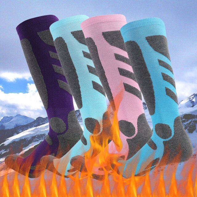 Grube termiczne skarpety narciarskie - idealne do sportów zimowych i outdoorowych, dostępne w wielu wariantach kolorystycznych - Wianko - 1