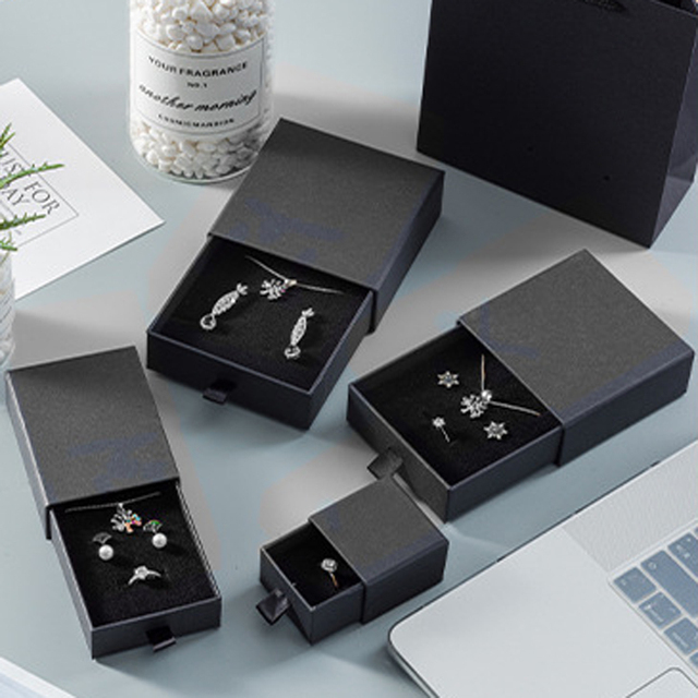 Pudełko na biżuterię czarne z szufladą - idealne na pierścionki, kolczyki i naszyjniki - Wianko - 10