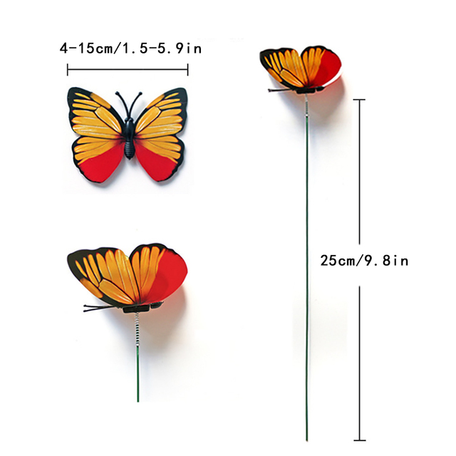 50 sztuk/paczka kolorowych, wodoodpornych 3D motyli do ozdoby ogrodu - Wianko - 1