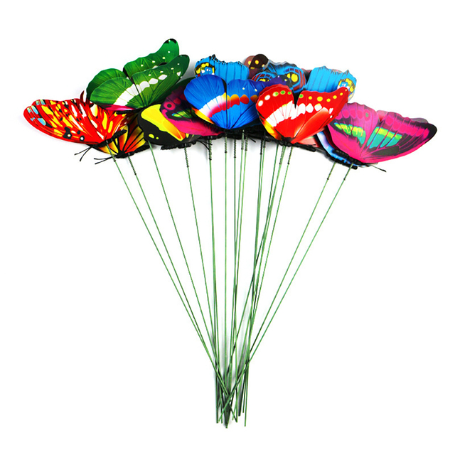 50 sztuk/paczka kolorowych, wodoodpornych 3D motyli do ozdoby ogrodu - Wianko - 7