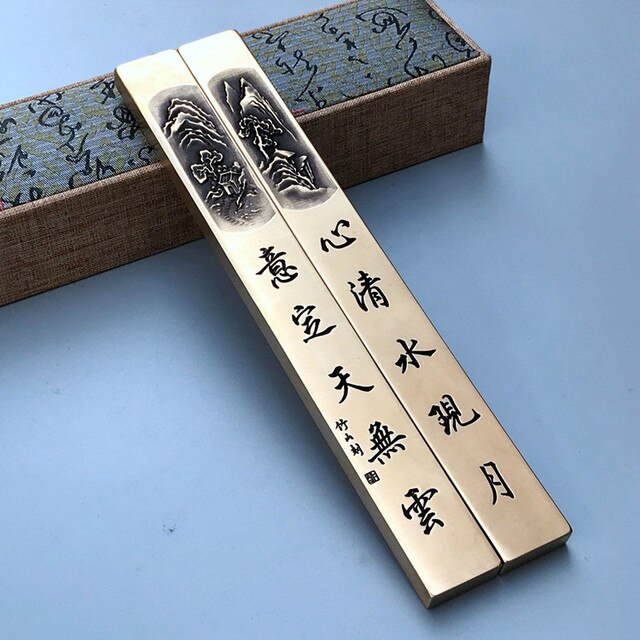 Mosiężne przyciski do papieru - wysokiej jakości, prezent przenośny, kreatywne chińskie tradycyjne pióro do kaligrafii - Wianko - 2