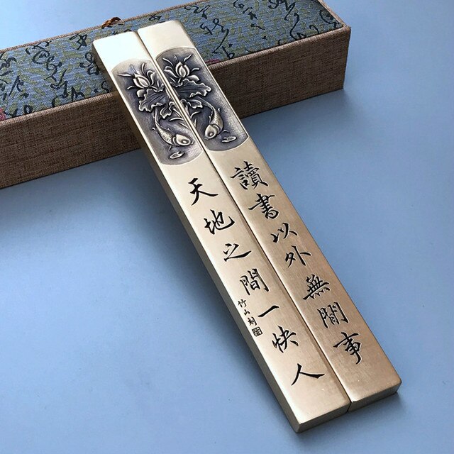 Mosiężne przyciski do papieru - wysokiej jakości, prezent przenośny, kreatywne chińskie tradycyjne pióro do kaligrafii - Wianko - 4