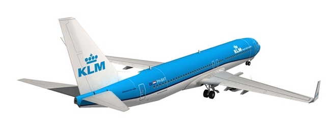 Papierowy Model Boeing 737 Holenderskich Linii Lotniczych - 3D Zestaw Origami do Samodzielnego Złożenia - Wianko - 1