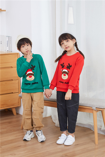 Kostiumy sweterków rodziny ełków z haftem, świetny prezent na święta dla mamy, taty, chłopców i dziewcząt - Wianko - 11