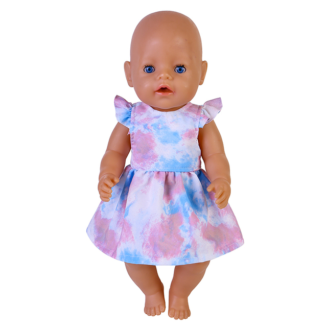 Sukienka dla lalek o gradientowym kolorze 18 cali, pasująca do lalek 43cm, w paski, dla lalki Bjd o rozmiarze 1/4 amerykańska dziewczyna noworodka - prezent na urodziny lub festiwal - Wianko - 10