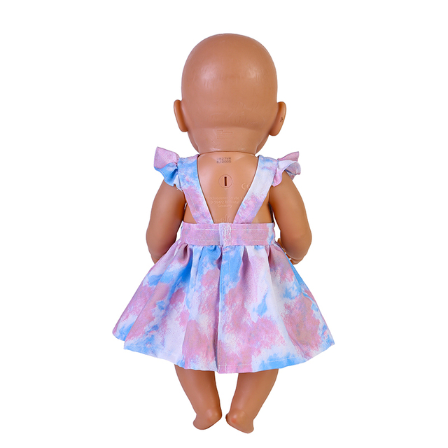 Sukienka dla lalek o gradientowym kolorze 18 cali, pasująca do lalek 43cm, w paski, dla lalki Bjd o rozmiarze 1/4 amerykańska dziewczyna noworodka - prezent na urodziny lub festiwal - Wianko - 11