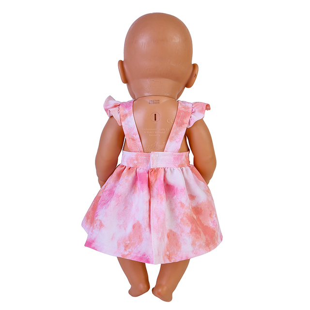 Sukienka dla lalek o gradientowym kolorze 18 cali, pasująca do lalek 43cm, w paski, dla lalki Bjd o rozmiarze 1/4 amerykańska dziewczyna noworodka - prezent na urodziny lub festiwal - Wianko - 18