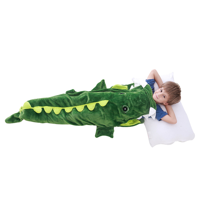 Śpiwór dziecięcy flanelowy z rysunkiem rekiniego ogona syreny - zapobiega kopnięciom, idealny do snu - Wianko - 8
