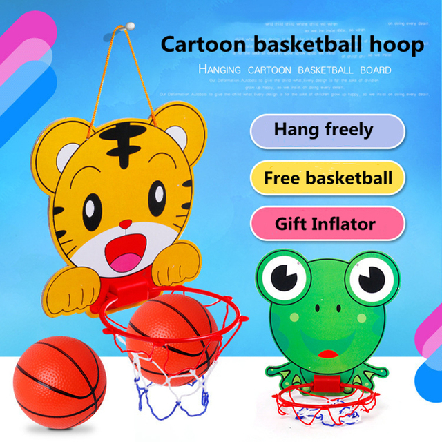 Plastikowa obręcz do koszykówki Cartoon - wiszący zestaw z krytym deskiem - zabawka dla chłopca dziecka - Wianko - 1