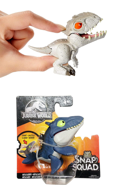 Oryginalne Mattel Snap Squad - Dinozaury Indominus Rex, Baryonyx, Mosasaurus, Ankylosaurus - Marka zabawek dla chłopców - Wianko - 3