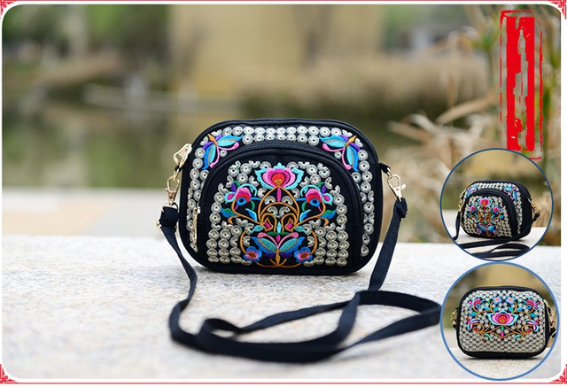 Nowe etniczne torebki damskie z haftem: kwiatowe wzory na ramię i Crossbody - Wianko - 5