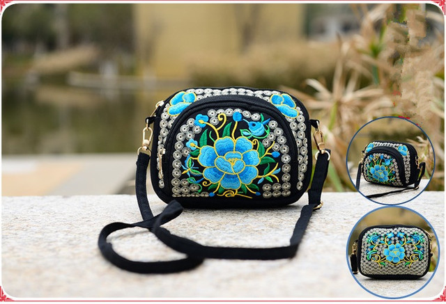 Nowe etniczne torebki damskie z haftem: kwiatowe wzory na ramię i Crossbody - Wianko - 7