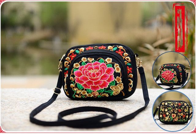 Nowe etniczne torebki damskie z haftem: kwiatowe wzory na ramię i Crossbody - Wianko - 9