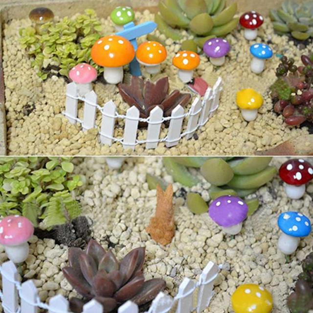 Mini DIY doniczka z 10 sztukami sztucznych grzybów - idealna dekoracja do pokoju lub ogrodu - Wianko - 3