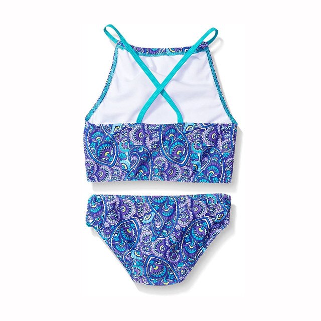 Dwuczęściowy strój kąpielowy dla dziewcząt 8-14 lat Daisy Sport - plażowy tankini Halter Tankini - Wianko - 5