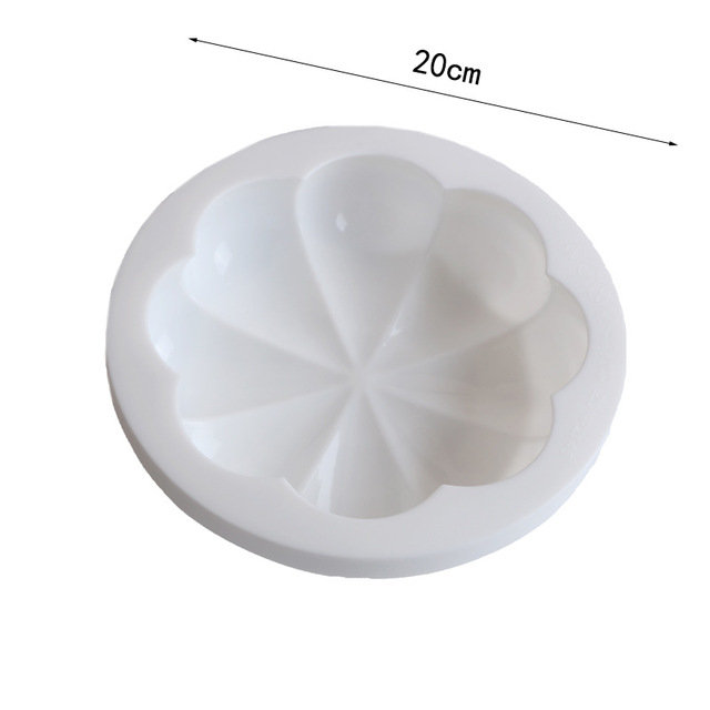 Silikonowa forma do ciasta o osiem płatków kwiatu, okrągła, biała - narzędzie dekoracyjne - Wianko - 1