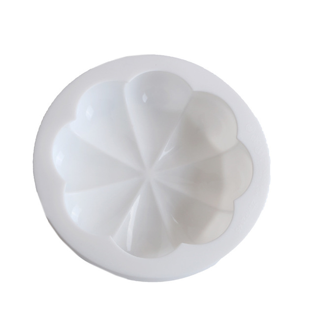 Silikonowa forma do ciasta o osiem płatków kwiatu, okrągła, biała - narzędzie dekoracyjne - Wianko - 2