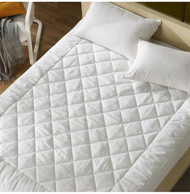 Jedwabowy pokrowiec na materac VESCOVO do łóżka queen size - wysokiej jakości, komfortowy topper wykonany w 100% z jedwabiu - Wianko - 6