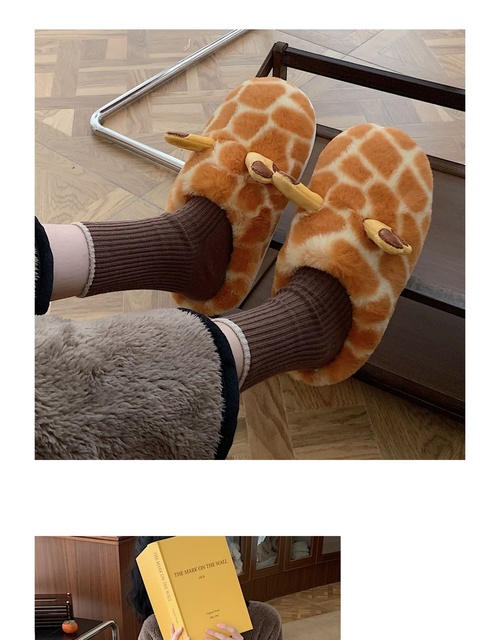 Korean żyrafa kapcie zimowe SP & CITY - moda damskie - Wianko - 9