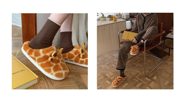Korean żyrafa kapcie zimowe SP & CITY - moda damskie - Wianko - 13
