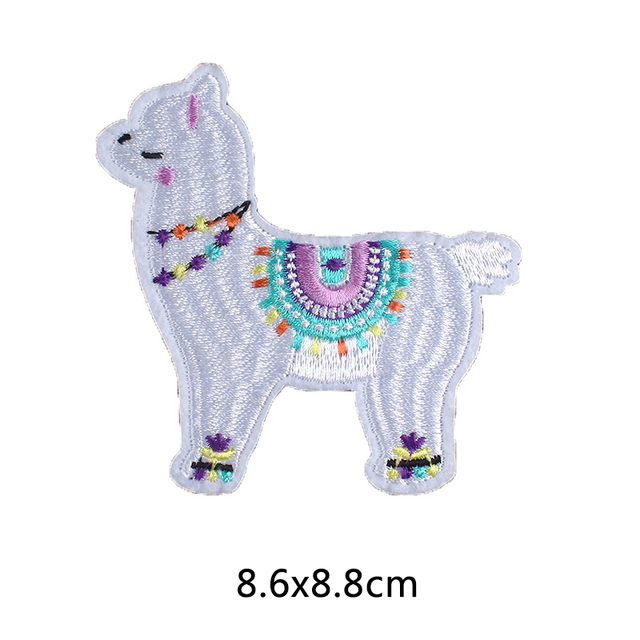 Żelazko na plastry Alpaca Patch - słodkie, urocze zwierzęce naklejki do przyszywania na odzież, wysoka jakość haftowanych odznak na paski - Wianko - 2