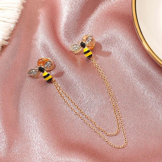 Retro broszka pszczoła - zwierzęce motywy, metalowe frędzle, dla klap garniturów - biżuteria dla mężczyzn i kobiet - Wianko - 2